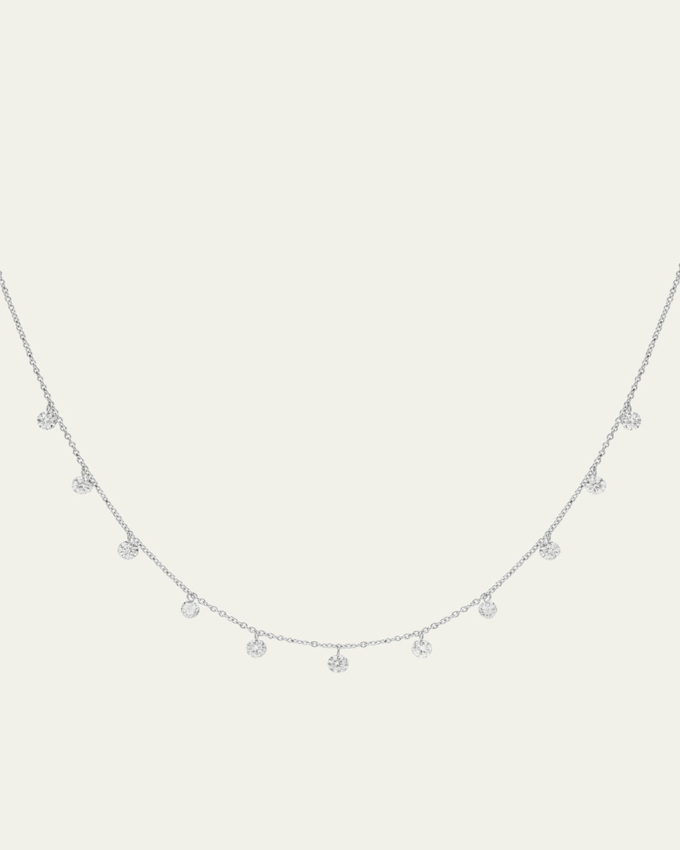 White Gold Floating Diamond Necklace